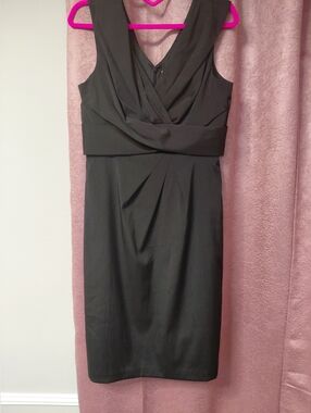 White House Black Market Black Sleeveless Midi Little Black Dress